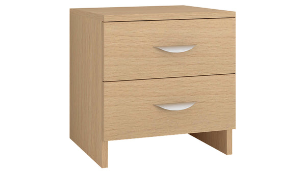 Adona Elanza Bedside Table w/2 Drawers And Curved Handles