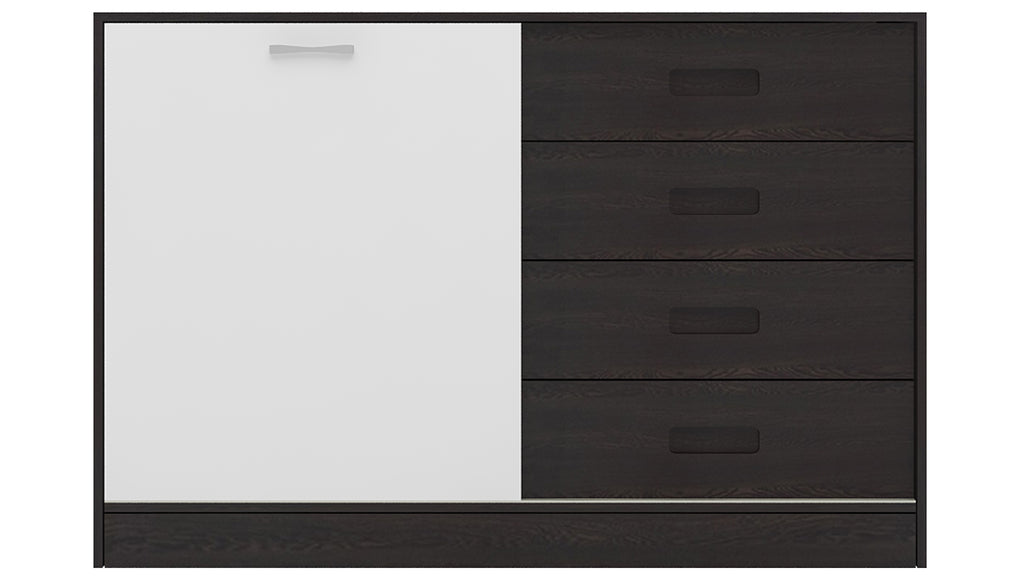 Adona Modena Sideboard-cum-Crockery Cabinet with Sliding Shutter and 4 Drawers