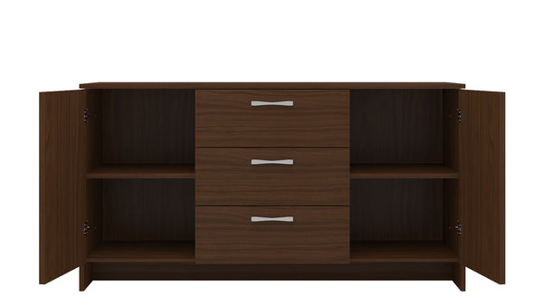 Adona Novara Large Sideboard-cum-Crockery Cabinet with Shelves and 3 Drawers
