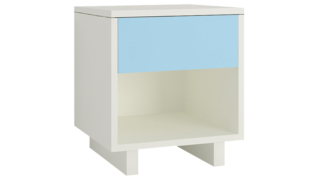 Adona Riga Kids Bedside Table with Handle-Less Drawer and Open Shelf