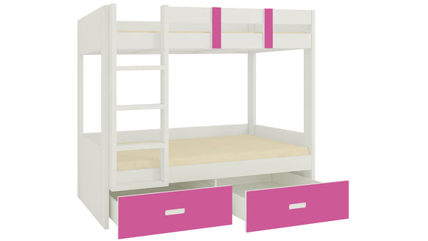 Adona Adonica Twin Bunkbed Left Ladder w/2 Drawers