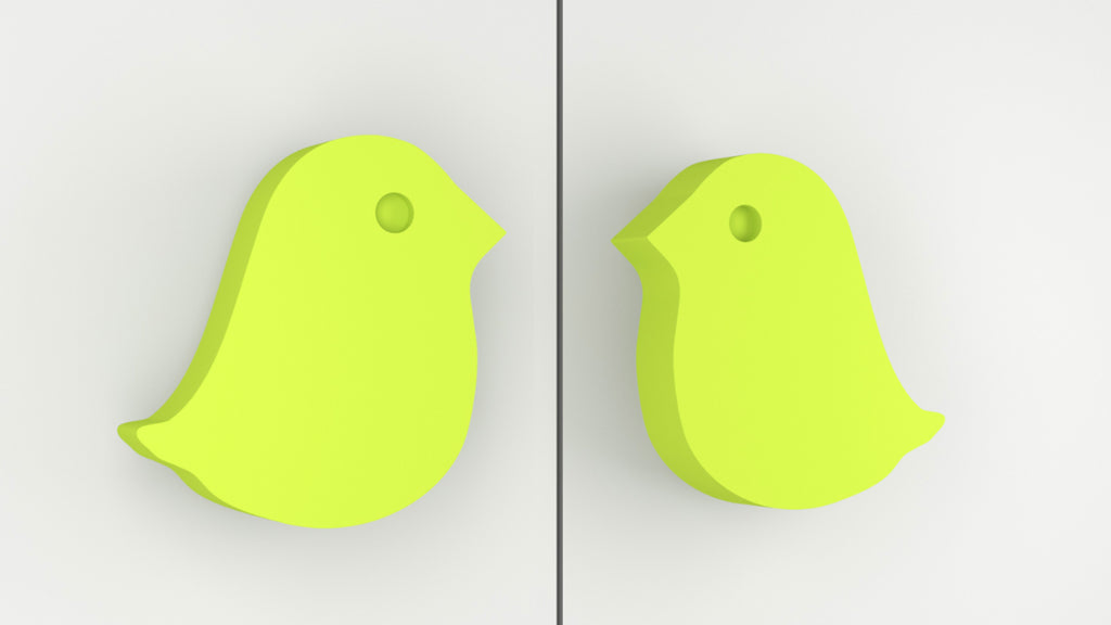 Adona Bird Shaped Large Kids Wardrobe Handles - Set of 2 (1 Pair)