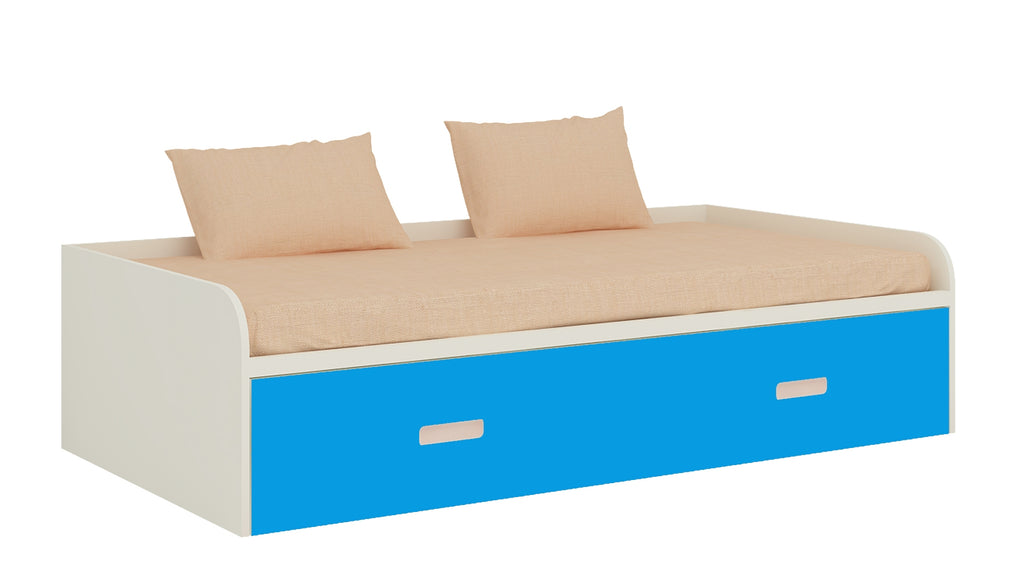 Celestia day bed with Azure Blue pull-out trundle bed.