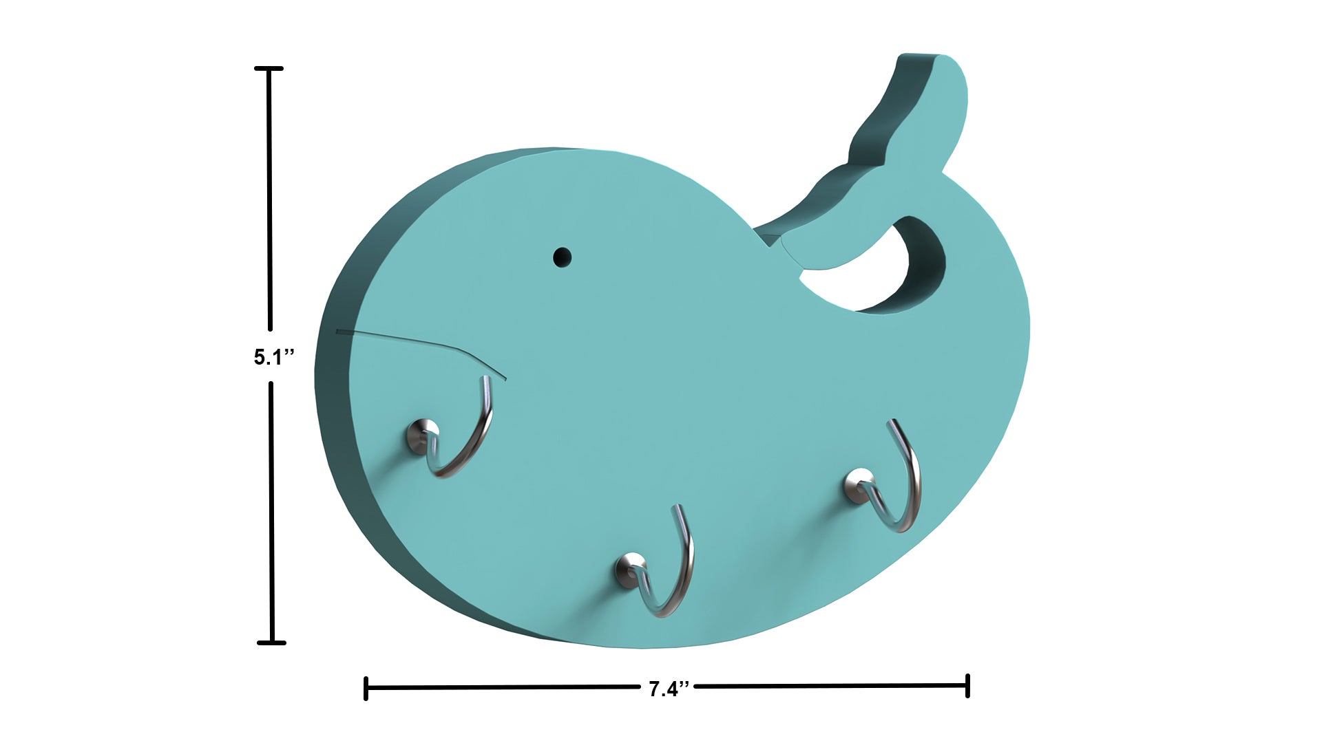 Adona Whale Shaped Wall Hook - 1 Piece (3 Hooks)