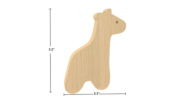 Adona Giraffe Shaped Kids Cabinet and Drawer Knobs - Set of 4 (2 Pairs)