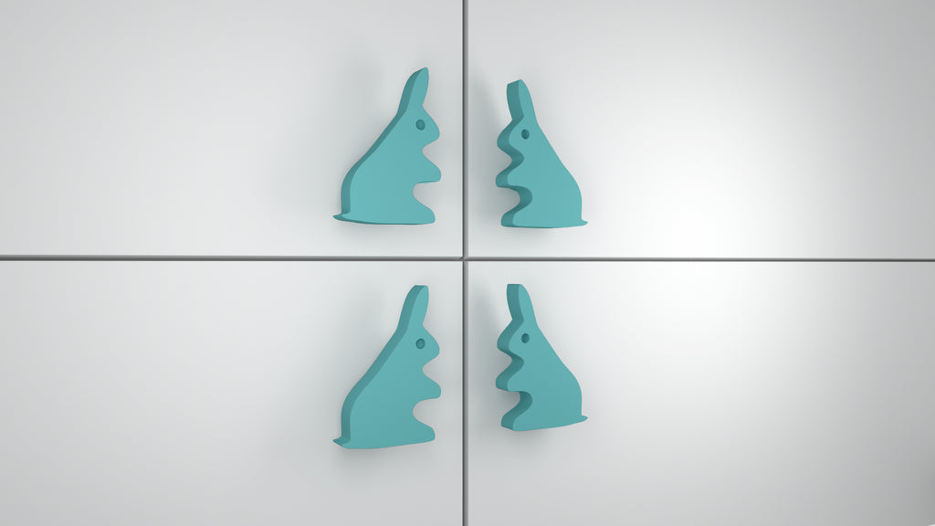 Adona Kangaroo Shaped Kids Cabinet and Drawer Knobs - Set of 4 (2 Pairs)