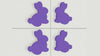 Adona Rabbit Shaped Kids Cabinet and Drawer Knobs - Set of 4 (2 Pairs)