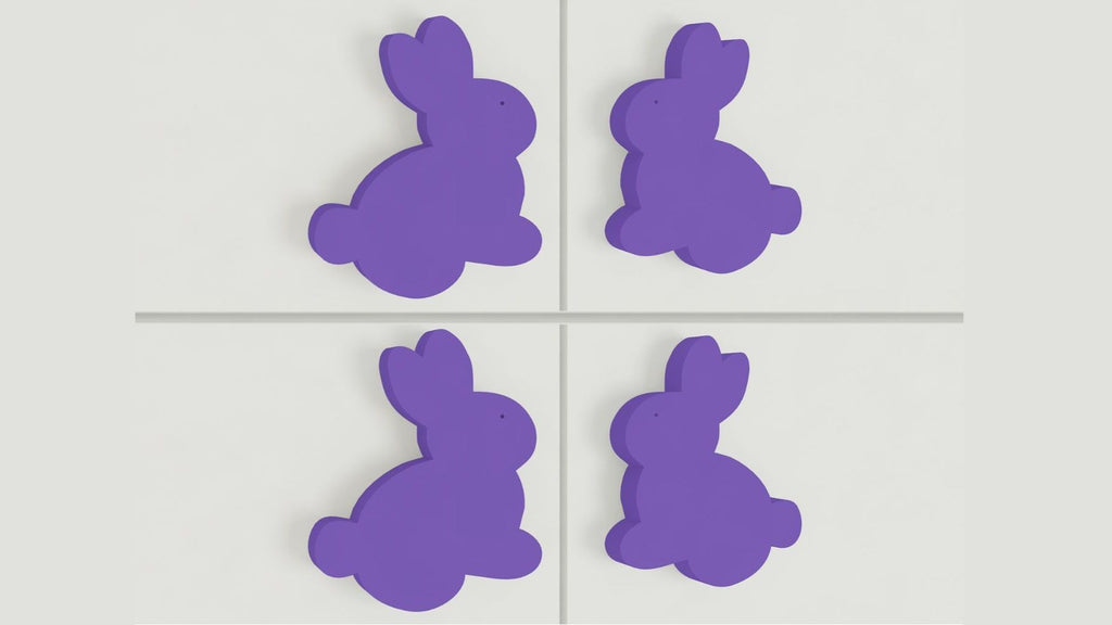 Adona Rabbit Shaped Kids Cabinet and Drawer Knobs - Set of 4 (2 Pairs)
