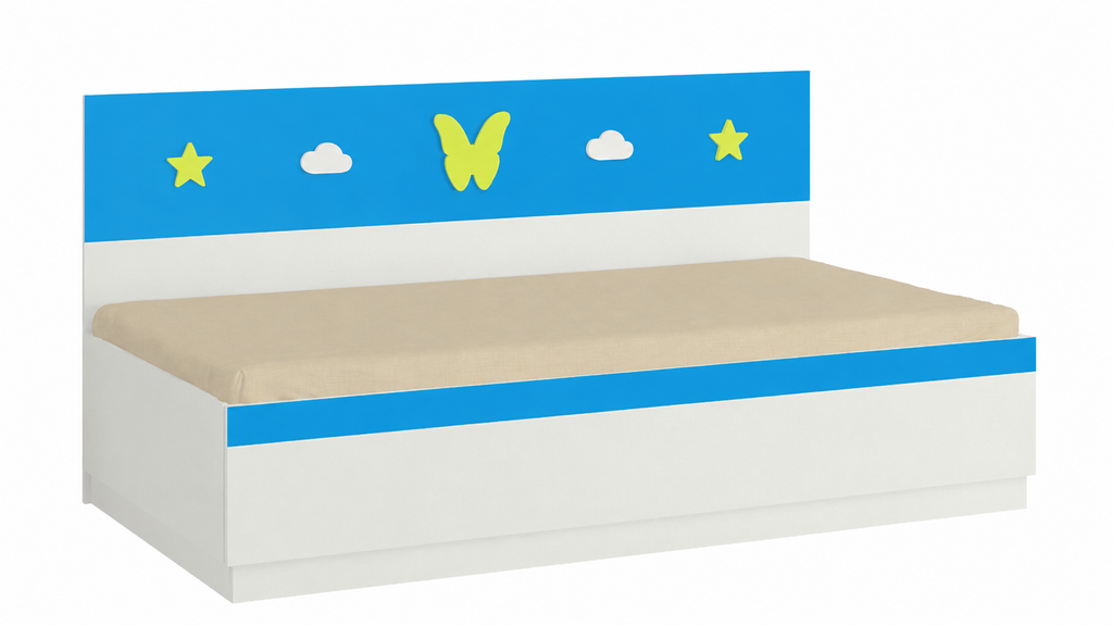 Adona Renata Kids Single Daybed with Box Storage and Wooden Decals