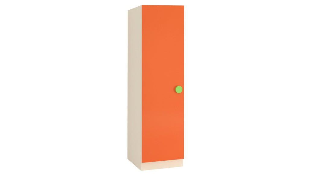 Adona Alana Light Wood Single Door Wardrobe-cum-Bookshelf Light Orange