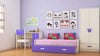 Adona Celestia Kids Room Furniture Set w/Double Trundle Bed, Wardrobe w/Butterfly Handles, Desk and Chair