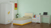 Adona Paloma Kids Room Furniture Set of Single Bed with Box Storage, Bedside Table, 2-Door Wardrobe and Study Desk with 4 Drawers