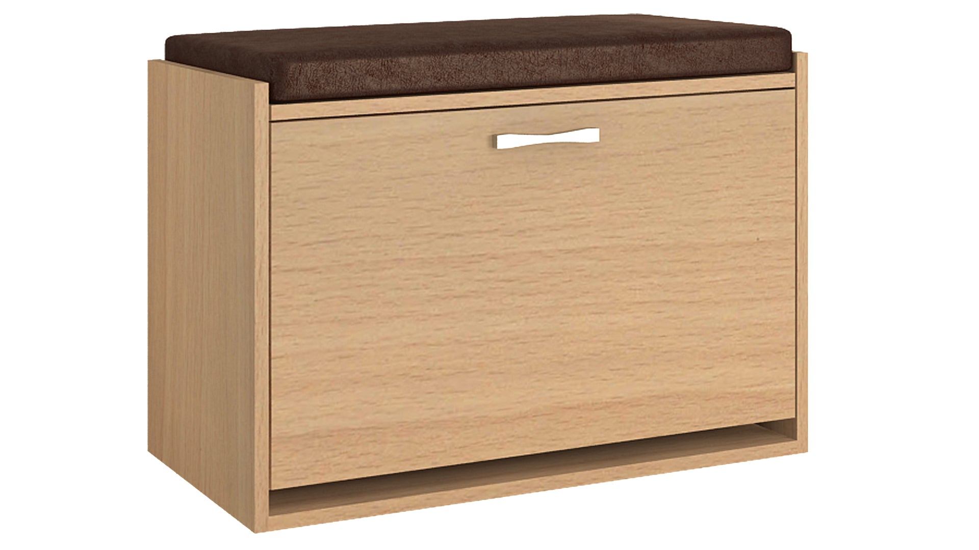 Adona Acacia Pull-down Shoe Rack w/Cushioned Seating Canadian Maple ...