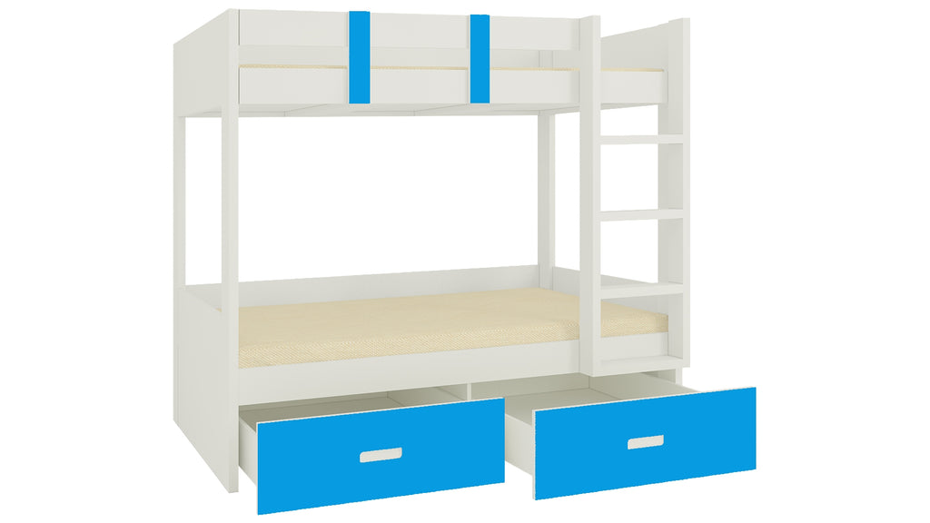Adona Adonica Twin Bunkbed Right Ladder w/2 Drawers