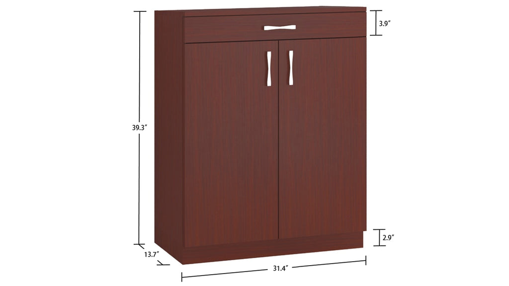 Adona Alana 2-Door Shoe Cabinet with Drawer and Ventilated Shelves