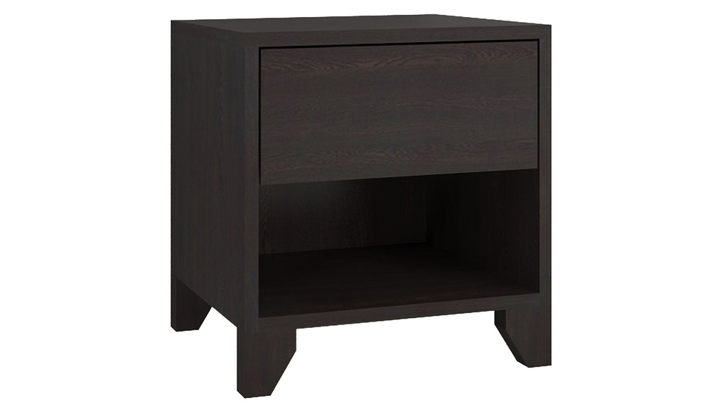 Adona Ariana Bedside Table w/Wooden legs, Drawer And Open Shelf