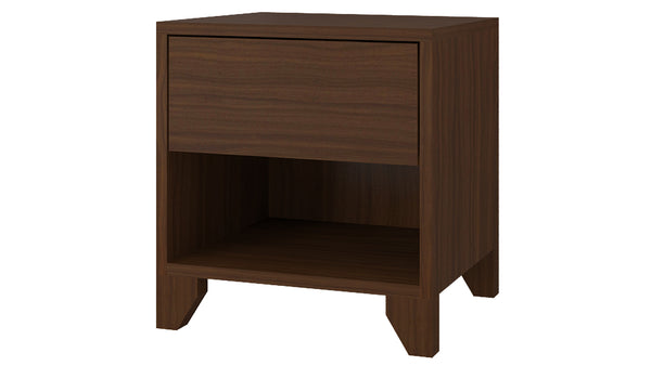 Adona Ariana Bedside Table w/Wooden legs, Drawer And Open Shelf