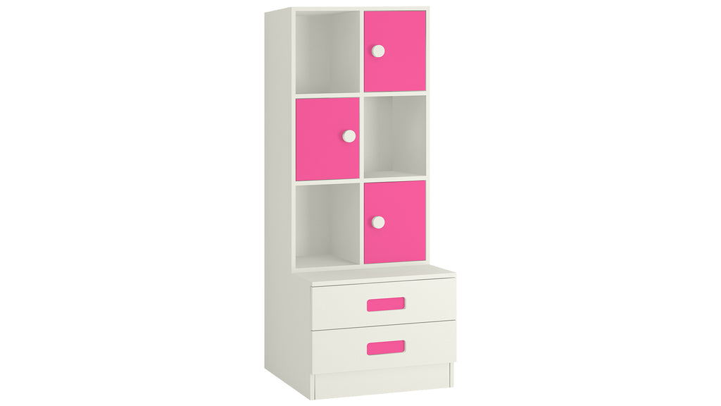 Adona Camila Bookshelf-cum-Hutch Storage Cabinet with 2 Drawers