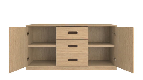 Adona Casablanca Sideboard-cum-Crockery Cabinet with Shelves and 3 Drawers