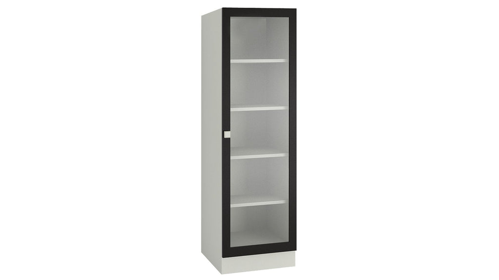 Adona Celestia Bookshelf w/Toughened Glass Carbon Black – Adona Woods