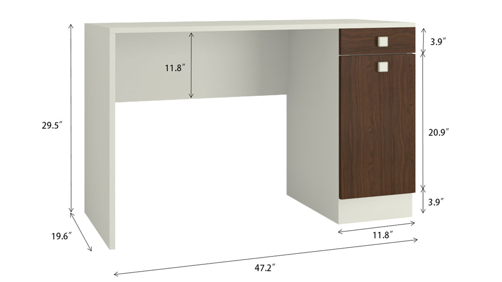 Adona Celestia Study Set with Desk Glass Bookshelf and Wooden