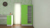 Adona Celestia Double-Door Bookshelf w/Toughened Glass Verdant Green