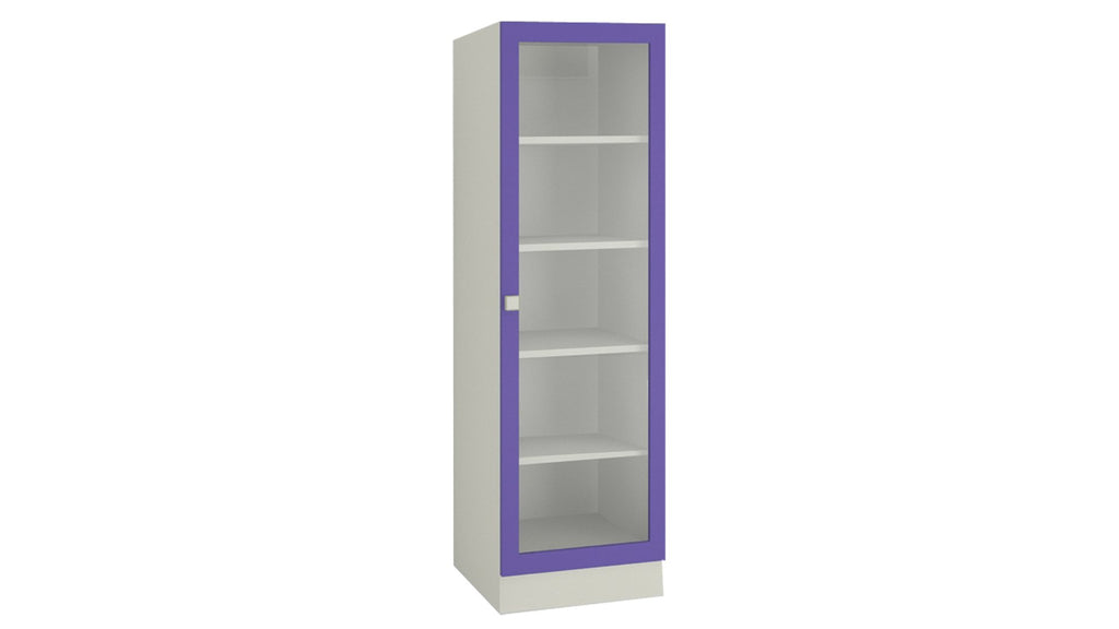 Adona Celestia Bookshelf w/Toughened Glass Lavender Purple