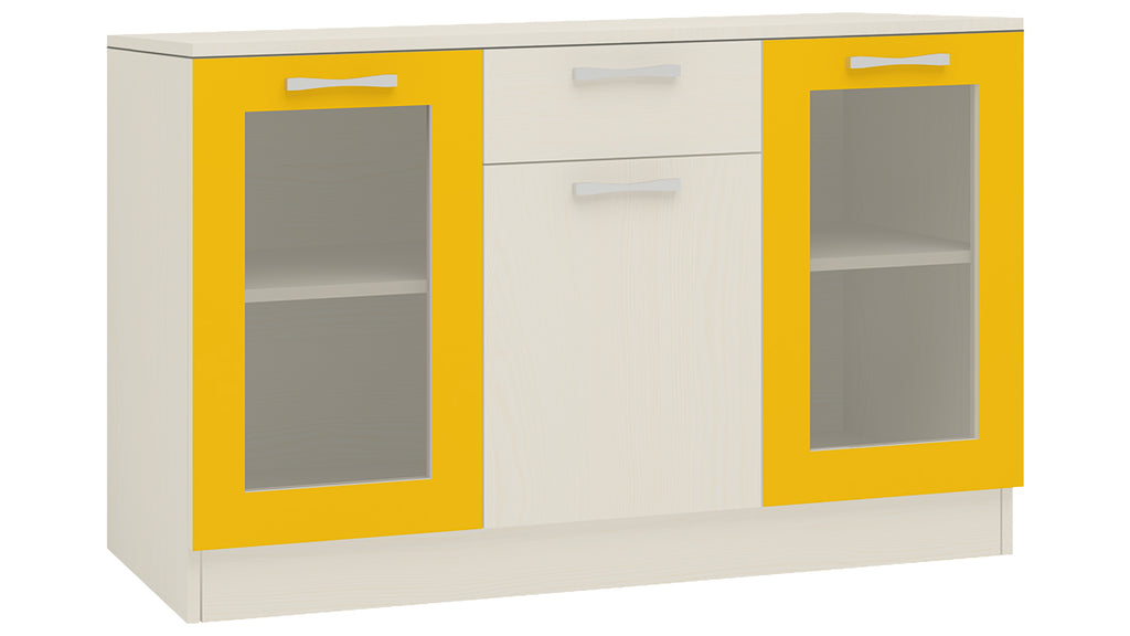 Adona Clara Sideboard-cum-Crockery Cabinet with Drawer and Glass Shutters
