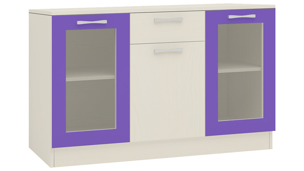 Adona Clara Sideboard-cum-Crockery Cabinet with Drawer and Glass Shutters