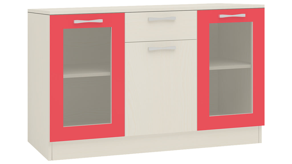 Adona Clara Kids Storage Cabinet with Drawer and Glass Shutters