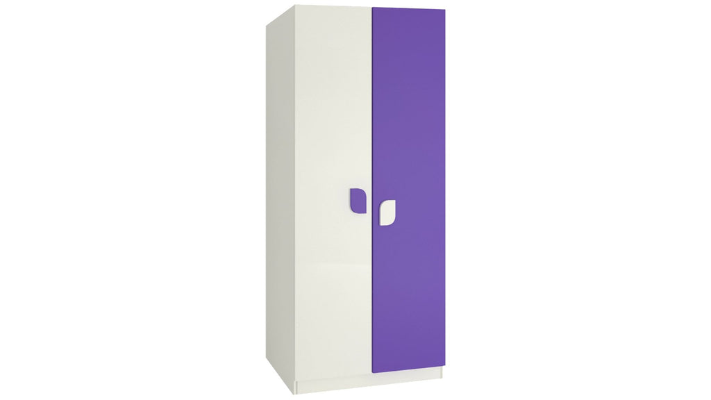 Adona Corolla Double Door Wardrobe w/Petal Handles Ivory - Lavender Purple