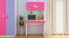 Adona Corolla Kids Study Desk with Drawer, Built-In Bookshelf and Petal Handles