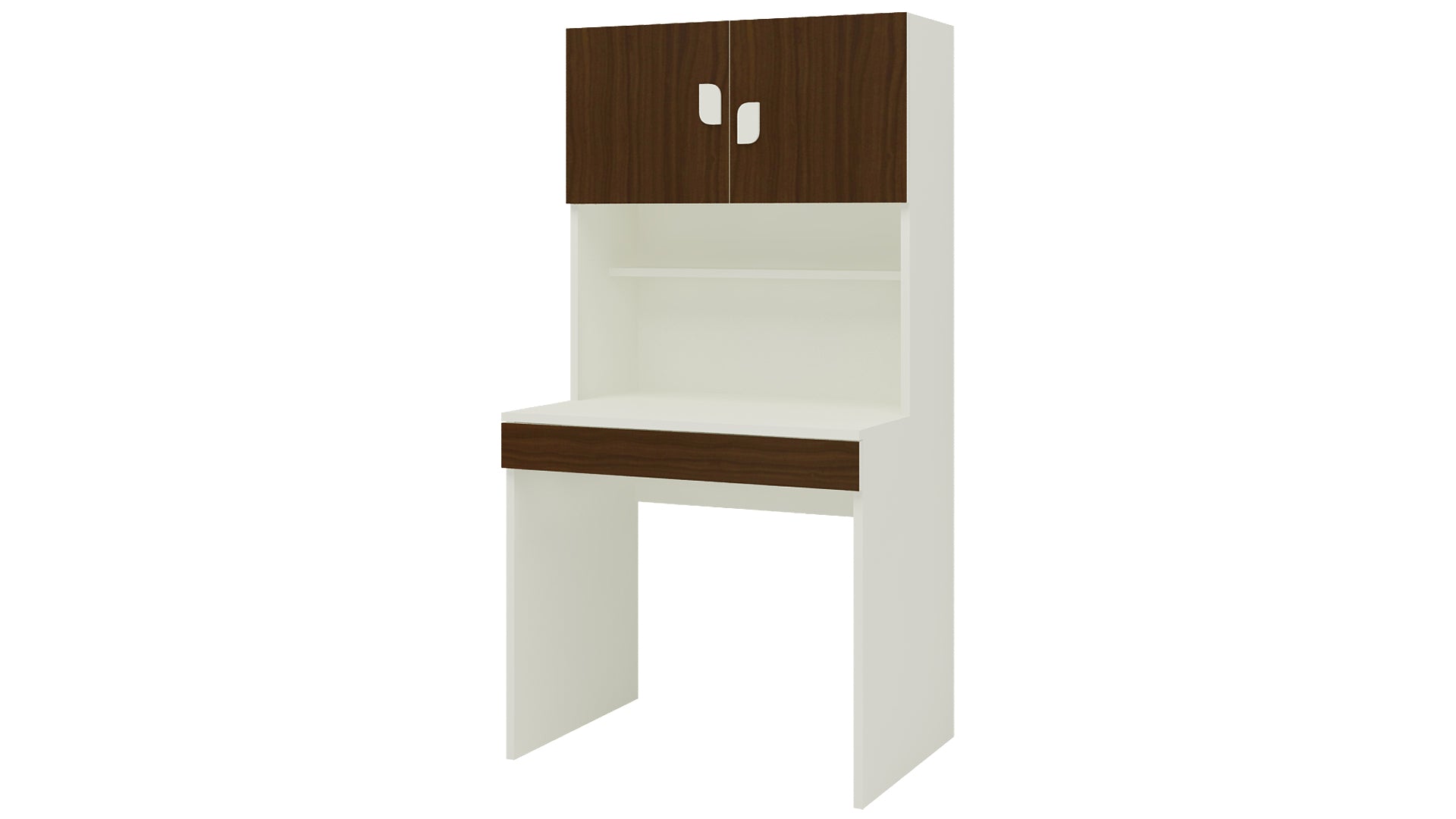 Adona Corolla Study Desk with Drawer, Built-In Bookshelf and Petal Han ...