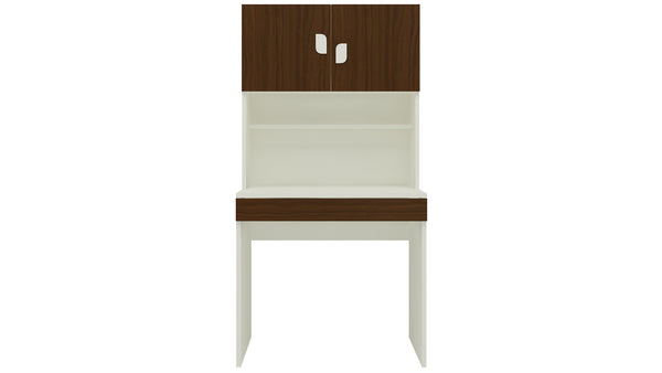 Adona Corolla Study Desk with Drawer, Built-In Bookshelf and Petal Han ...