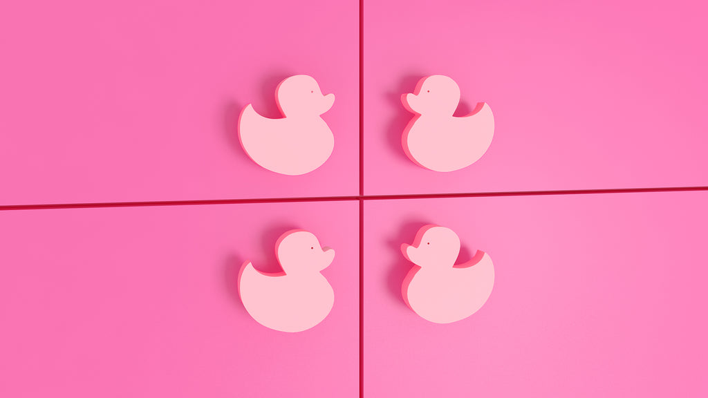 Adona Duck Shaped Kids Cabinet and Drawer Knobs - Set of 4 (2 Pairs)