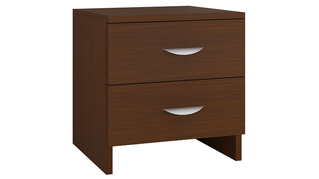 Adona Elanza Bedside Table w/2 Drawers And Curved Handles