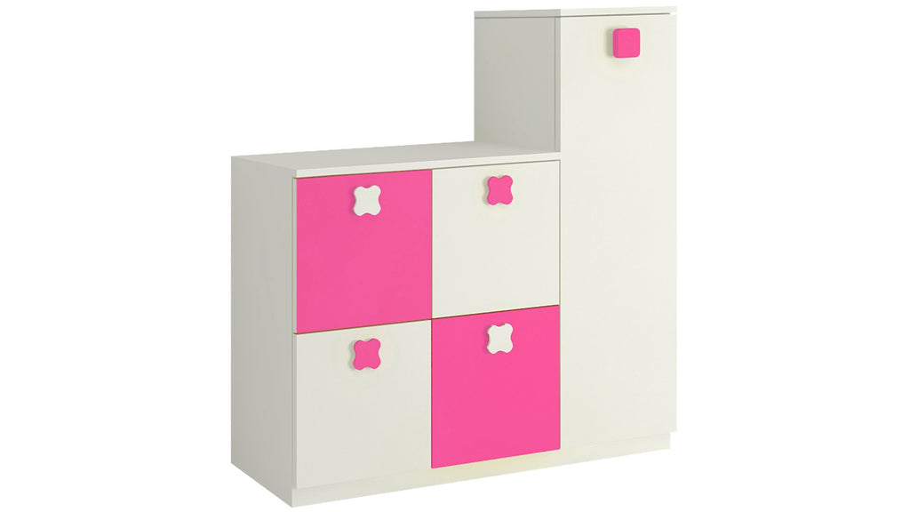Adona Ellora Kids Storage-cum-Bookshelf Ivory Barbie Pink