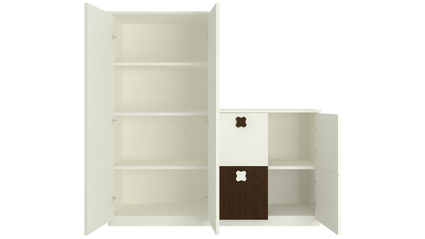 Adona Ellora Ivory Double Door Storage-cum-Bookshelf