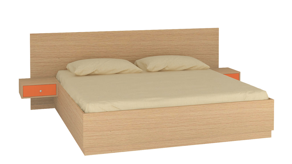 Adona Evita King Bed w/Box Storage and Inbuilt Bedsides w/Drawers