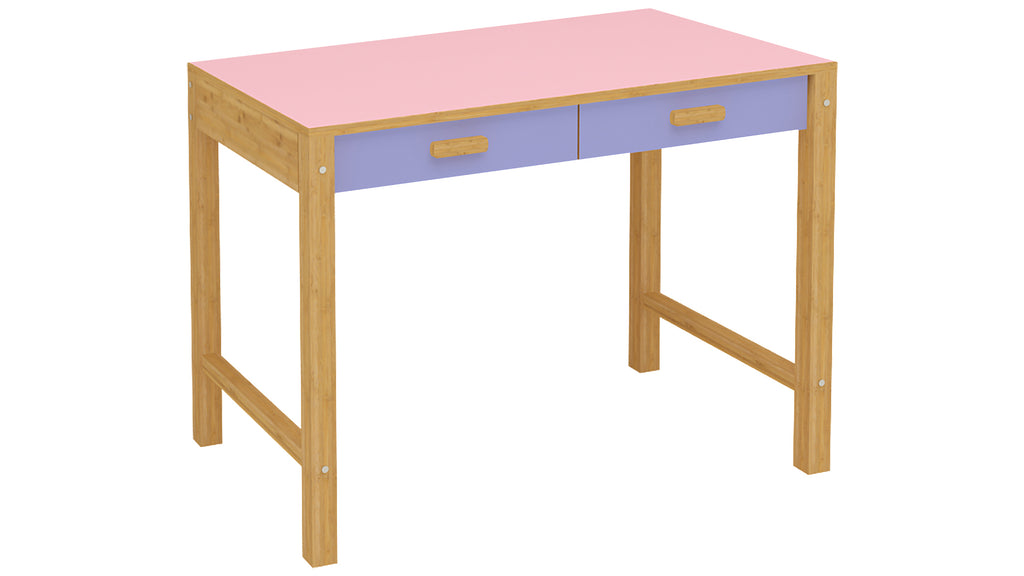 Adona Exotica Kids Solid Wood Study Desk with Drawers and Wooden Handles