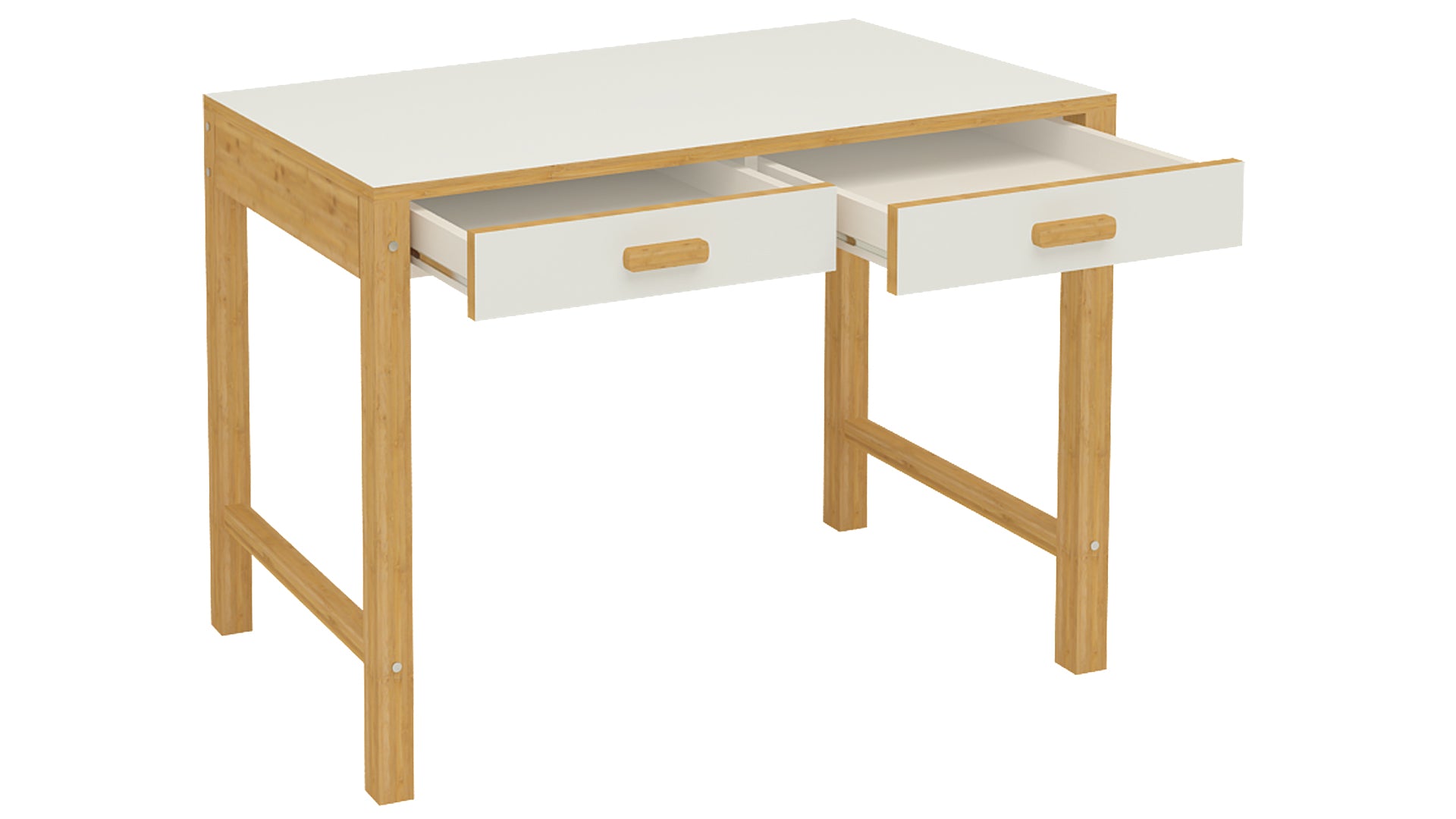 Adona Exotica Solid Wood Study Desk with Drawers and Wooden Handles ...