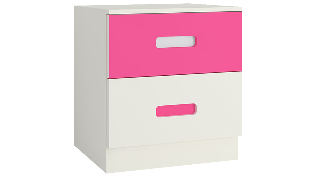 Adona Fiona Kids Bedside Table with 2 Handle-less Drawers