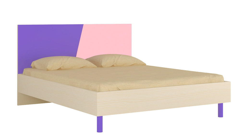 Adona Fiona Queen Bed w/Wooden Legs Lavender Purple - English Pink