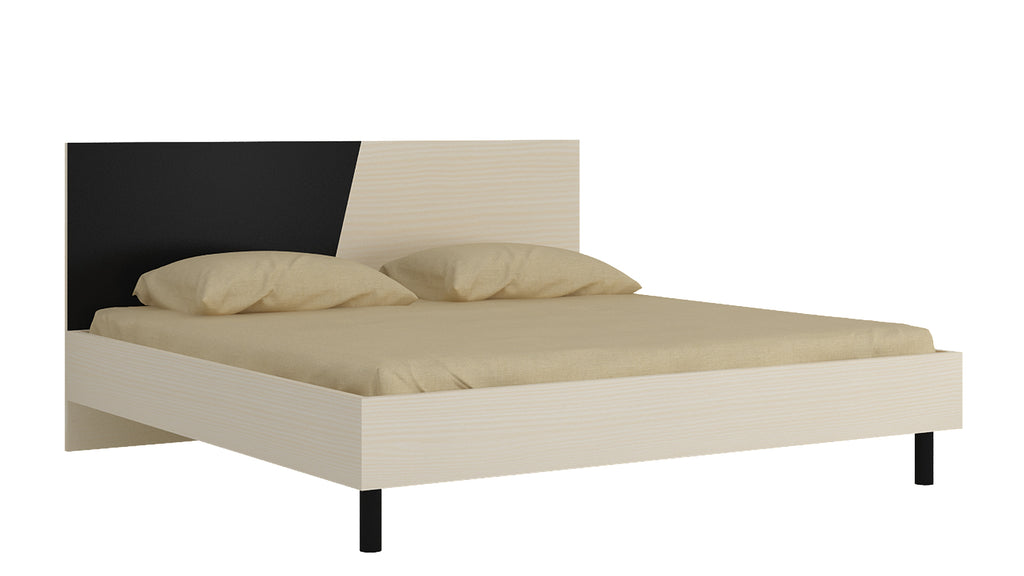 Adona Fiona King Bed with Wooden Legs and Dual Color Headboard