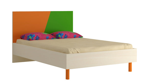 Adona Fiona Compact Double Bed w/Wooden Legs Light Orange - Verdant Green