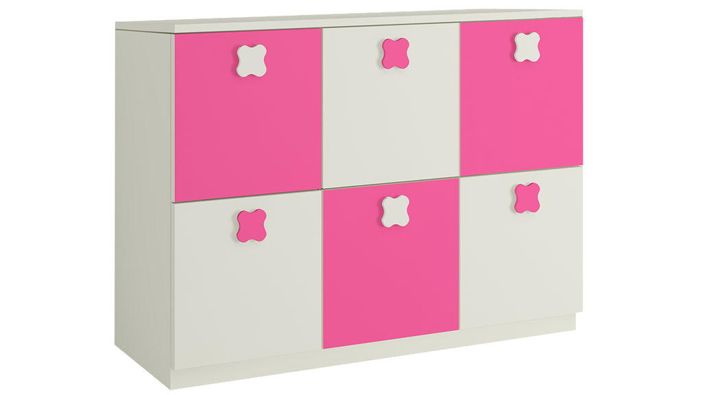 Adona Floral Kids Storage Cabinet with Flower Shaped Knobs