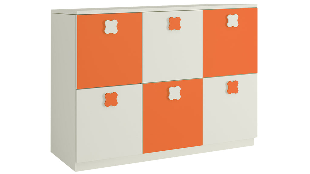 Adona Floral Kids Storage Cabinet with Flower Shaped Knobs