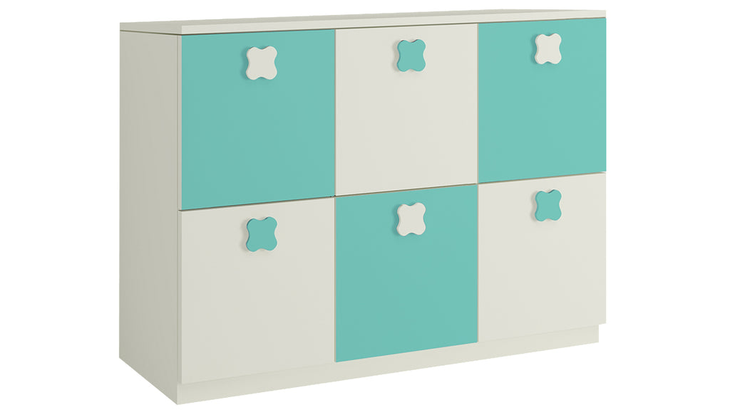 Adona Floral Kids Storage Cabinet with Flower Shaped Knobs