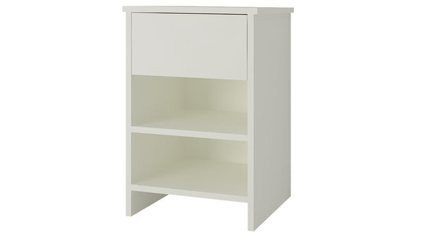 Adona Manzanita Bedside Table w/Drawer And Open Shelves Ivory