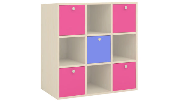 Adona Milano Kids Light Wood Cube Storage Cabinet Barbie Pink - Persian Lilac